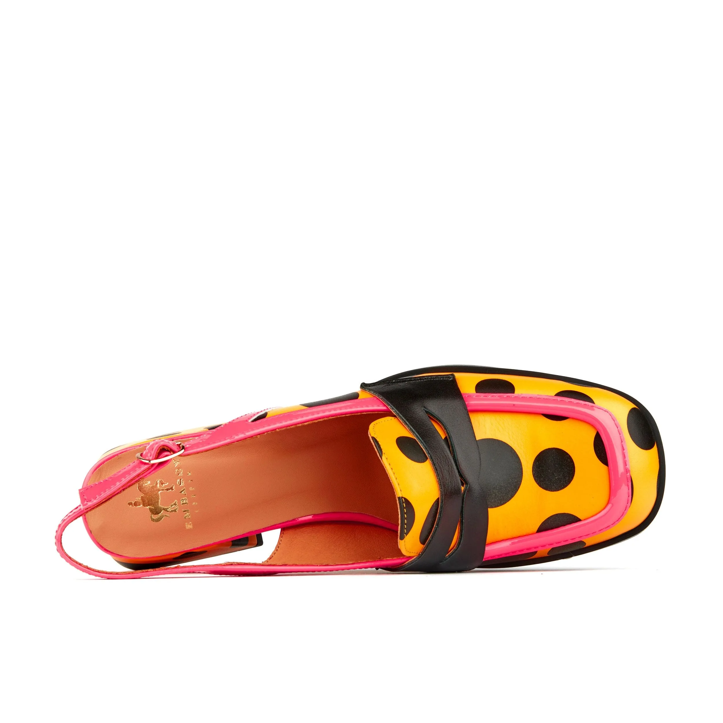 Diana High - Black & Orange Polka Dot