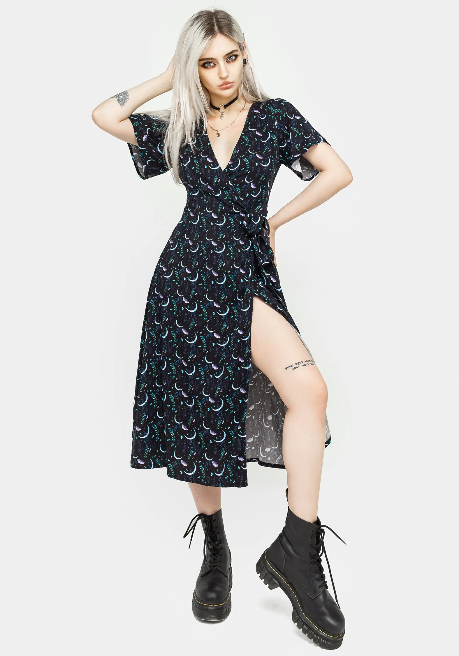 Diana Moon Moth Midi Dress