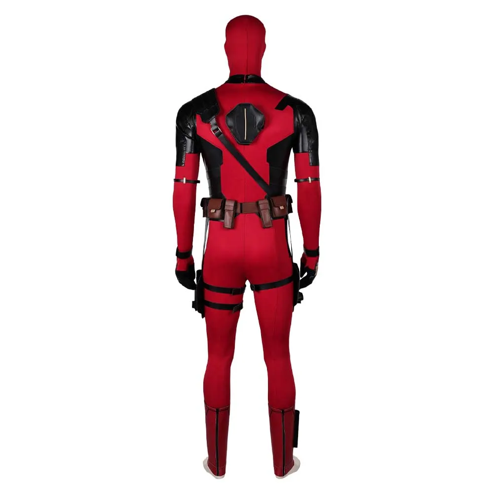 DPool 2024 Wade Wilson Red Jumpsuit Full Set Party Carnival Halloween Cosplay Costume