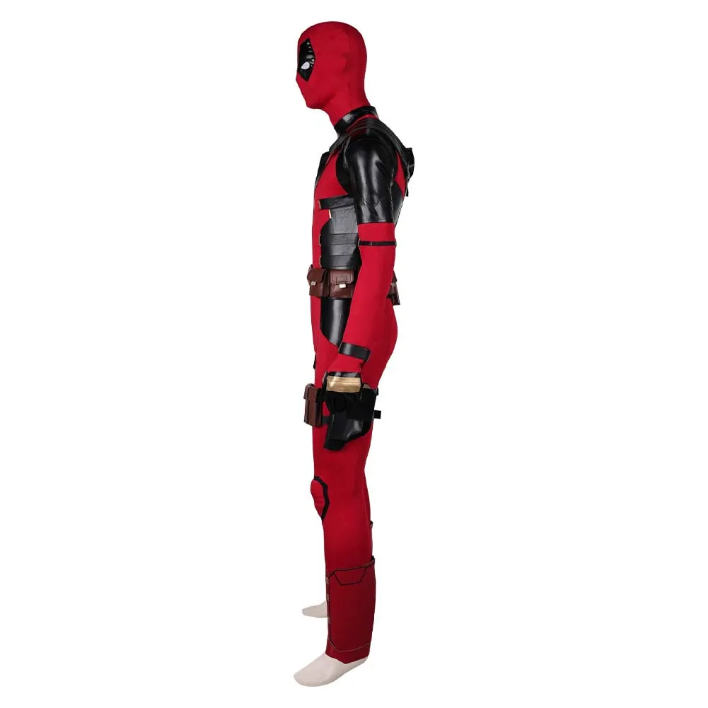 DPool 2024 Wade Wilson Red Jumpsuit Full Set Party Carnival Halloween Cosplay Costume