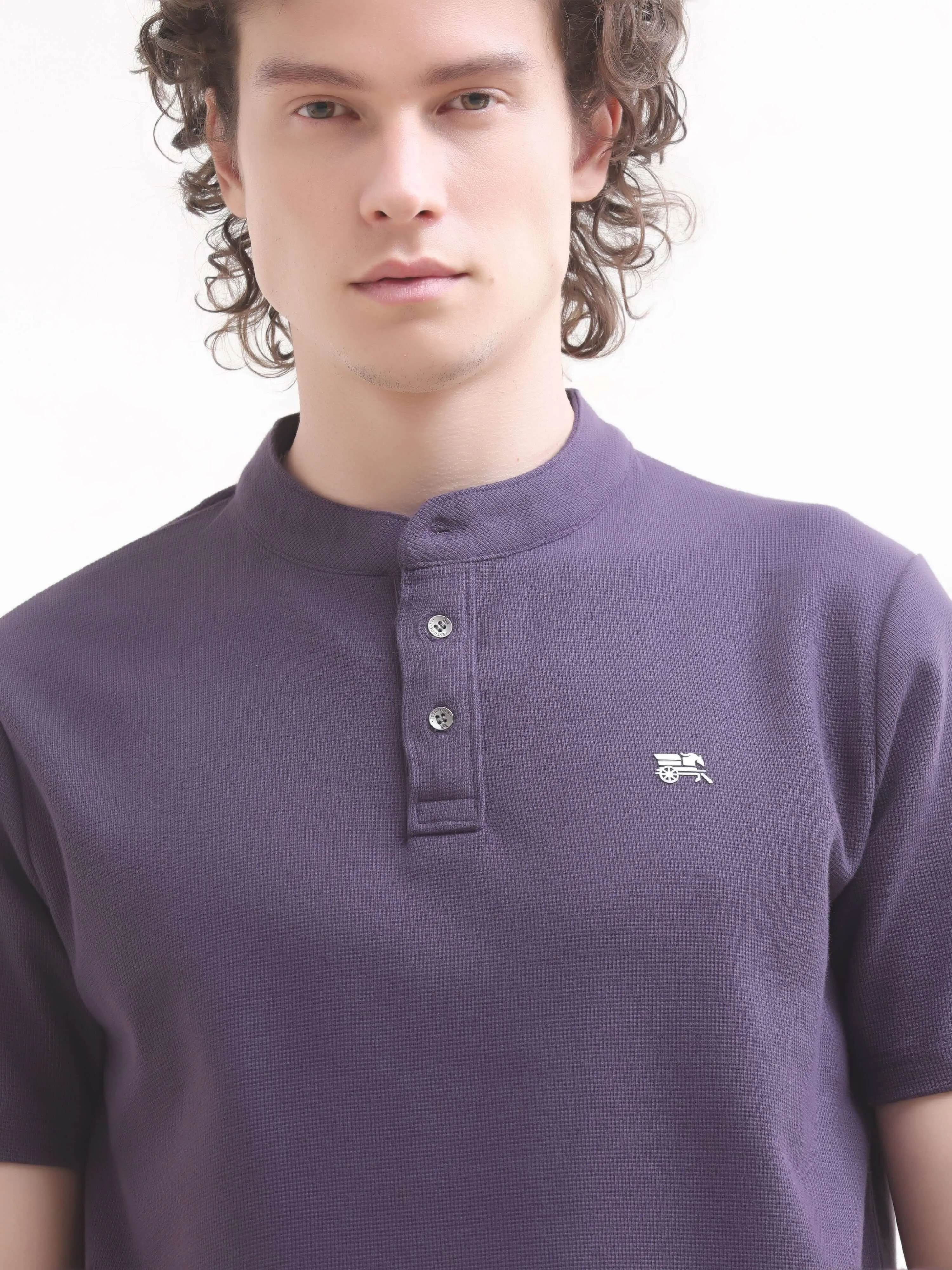 Dusky Purple Henley T-shirt