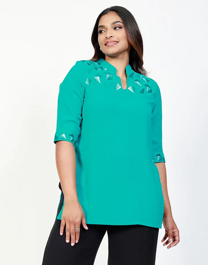 Embroidered Kurtha with ¾ Sleeves