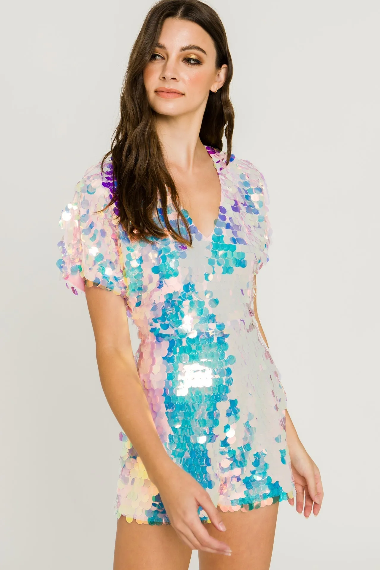 Endless Rose - Short Sleeve Sequin Romper