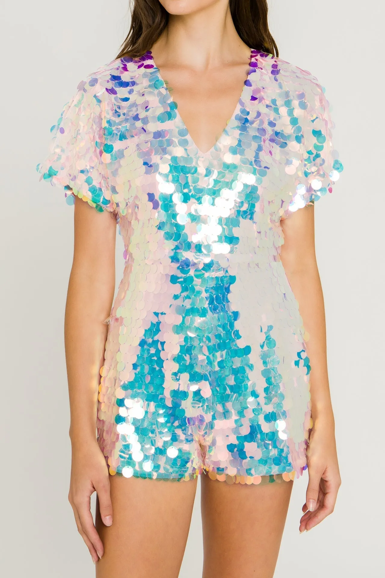 Endless Rose - Short Sleeve Sequin Romper