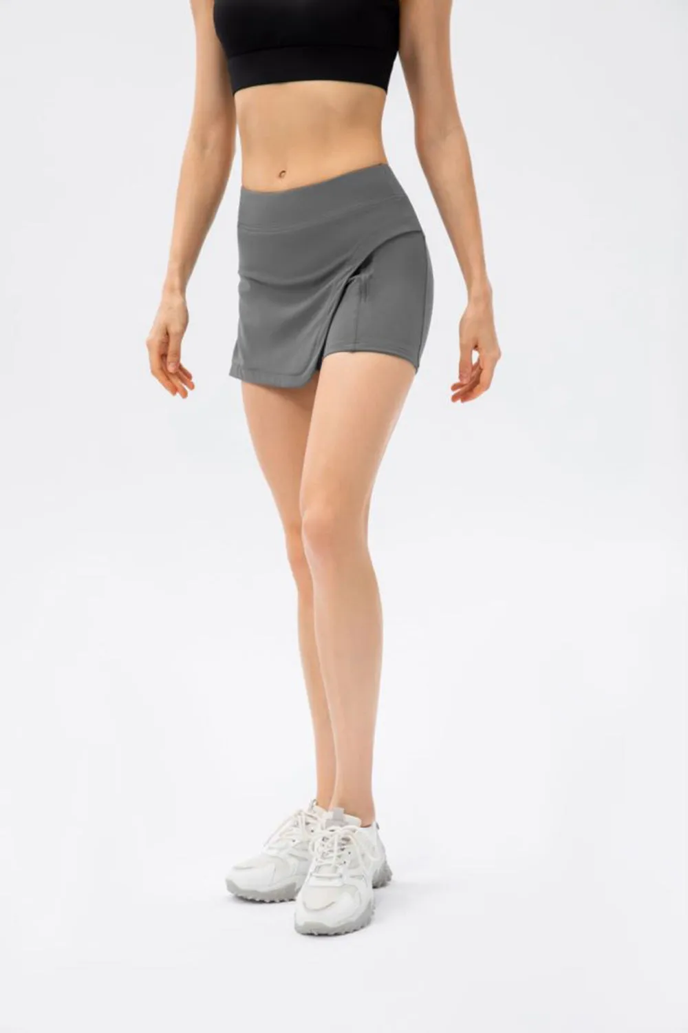 Faux Layered Pocket Active Shorts