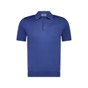 Ferrante Knitted Cotton Polo in JEAN