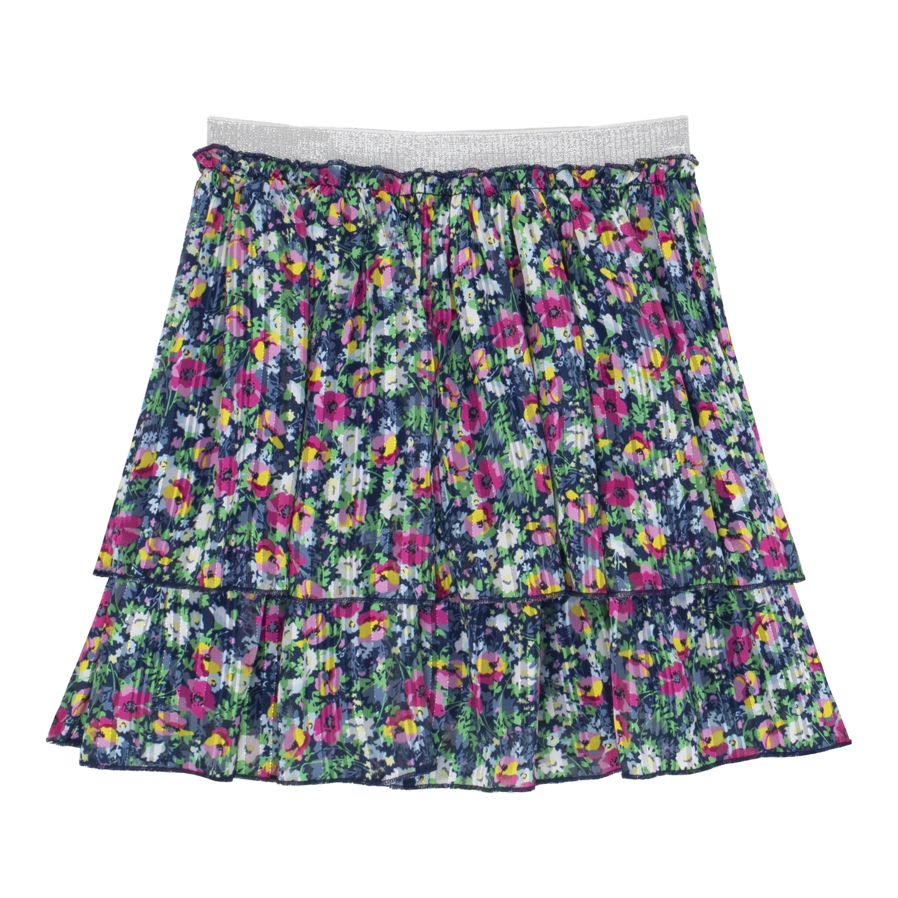 Festive Floral Tiered Skirt