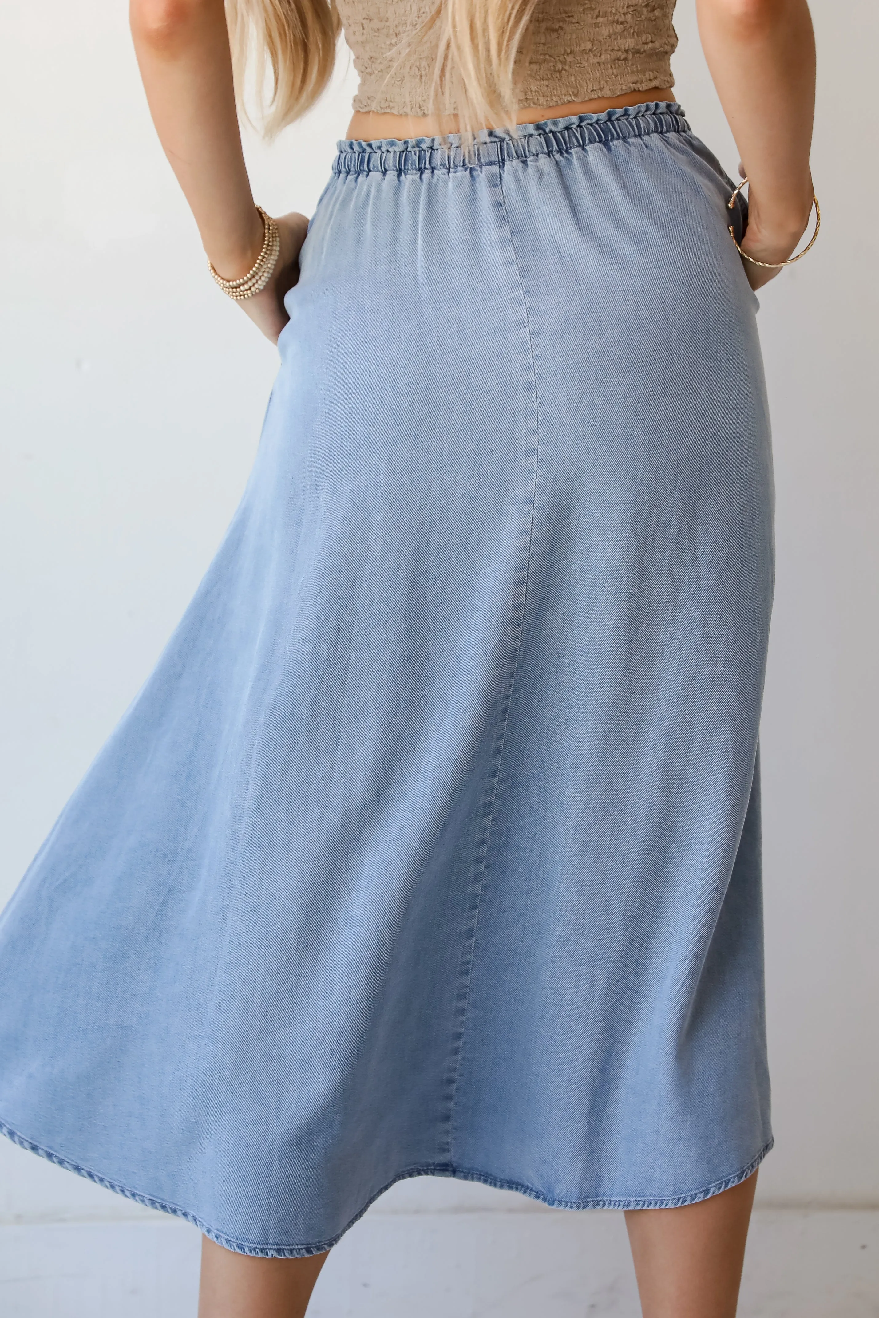 FINAL SALE - Distinct Style Denim Midi Skirt