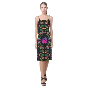 Geometric Floral Fall - Black Alcestis Slip Dress