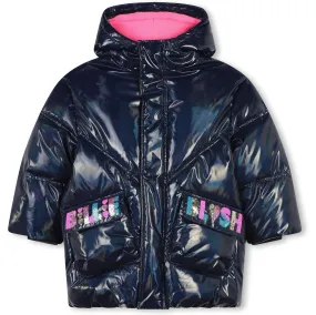 Girls Navy Puffer Coat