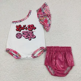 girls romper & leather bummies set GBO0147