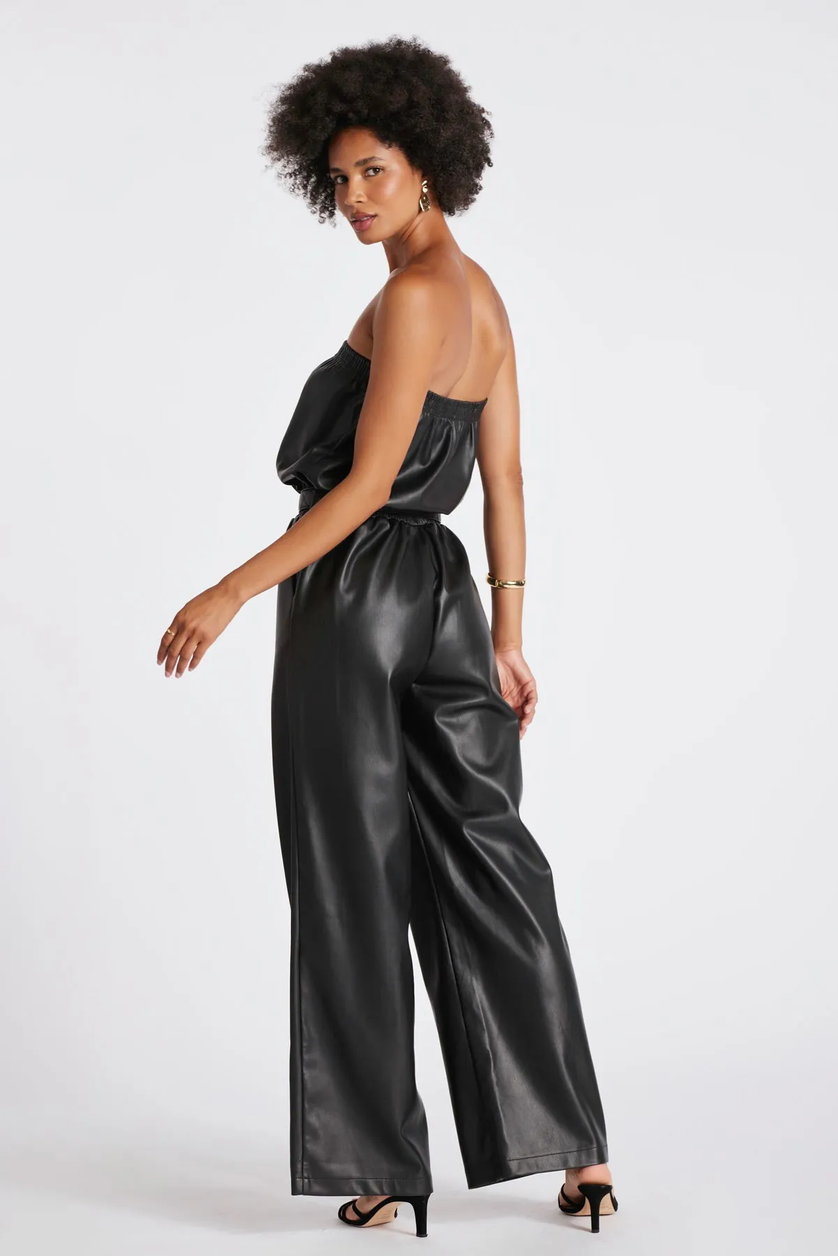 Glam Slam Vegan Leather Jumpsuit