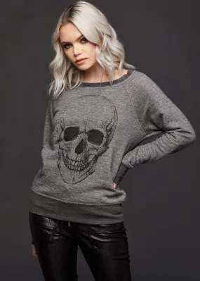 Gray Skull Sweater Long Sleeve Sweatshirt