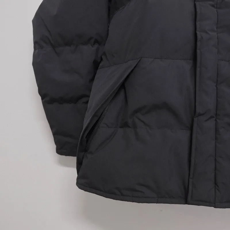 high neck hooded down jacket