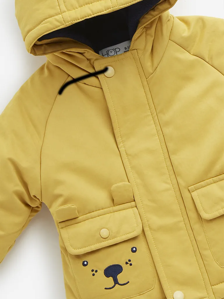 HOP Baby Yellow Animal Design Puffer Jacket