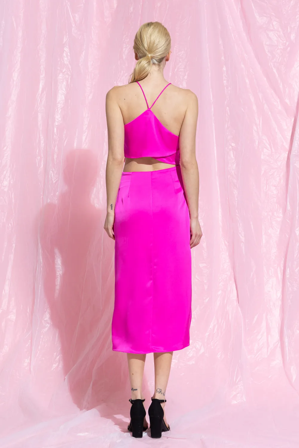 Hot Raspberry Pink Cut Out Dress