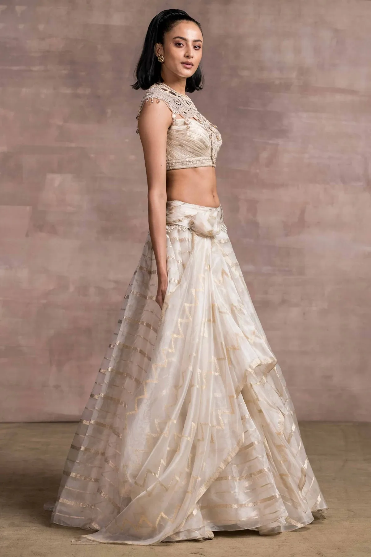 Ivory Bow Lehenga