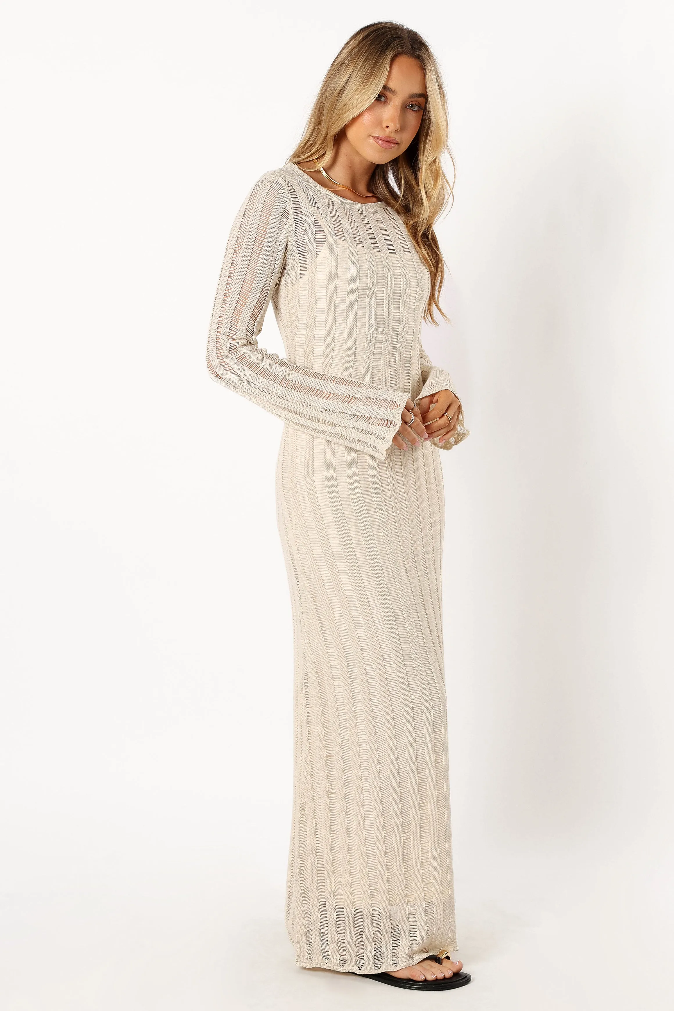 Jaye Long Sleeve Maxi Dress - Cream