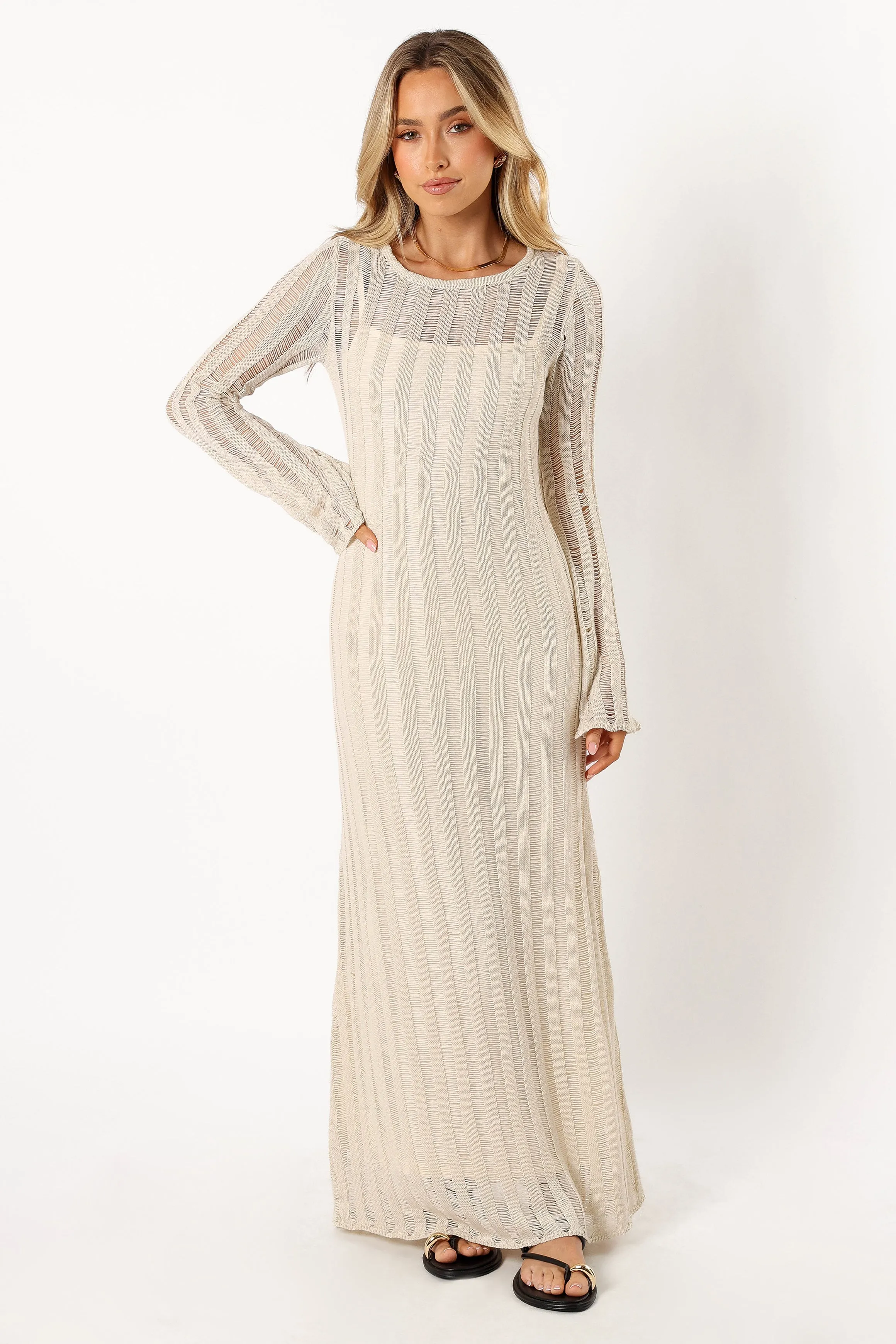 Jaye Long Sleeve Maxi Dress - Cream