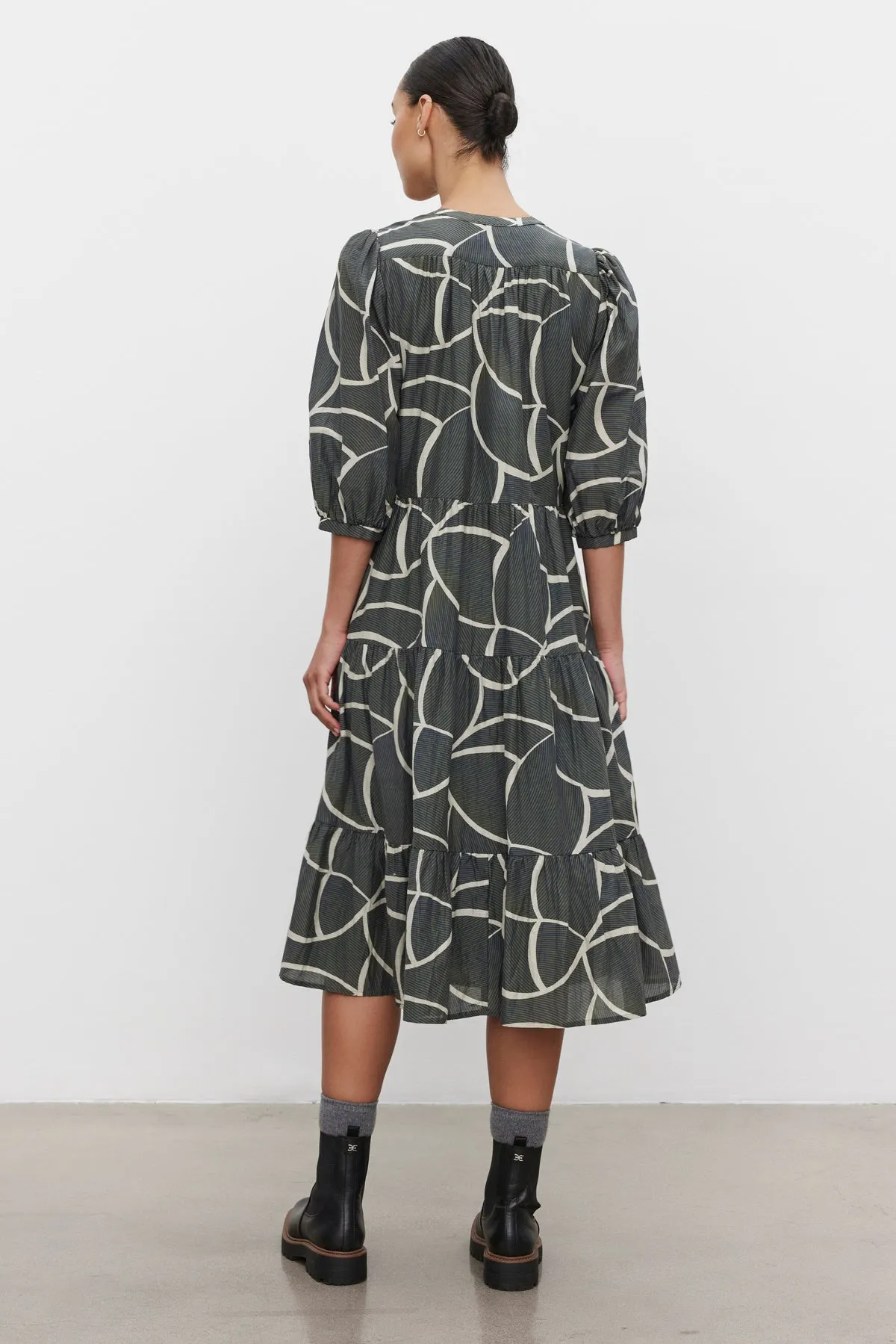 JOHANNA PRINTED SILK COTTON VOILE DRESS