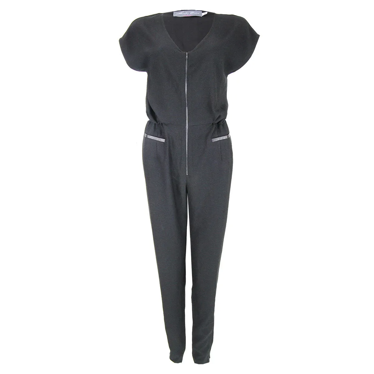 Justine Jumpsuit - Zipper Front in Black