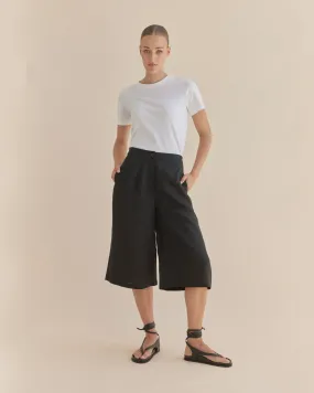 Katrina Linen Culottes - Black