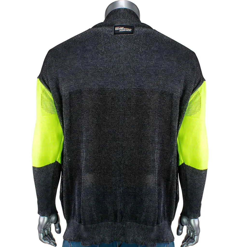 Kut Gard P190SP3CMHVBUV-PP1-TL-M ATA Blended Cut Resistant Pullover with Hi-Vis Sleeves