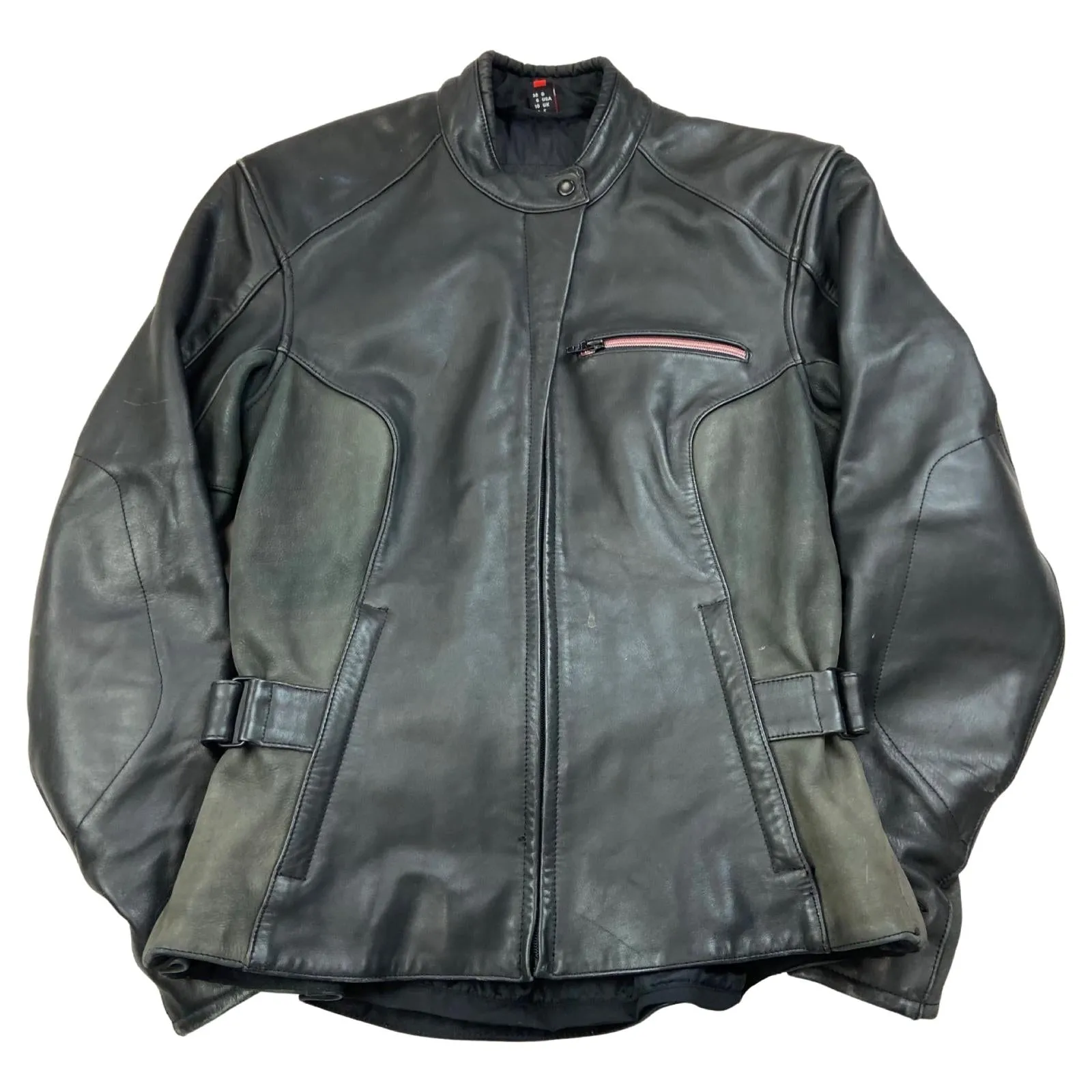 LADIES HEIN GERICKE LEATHER ZIP UP BIKER BOMBER JACKET MOTORCYCLE MOTORBIKE 36”S