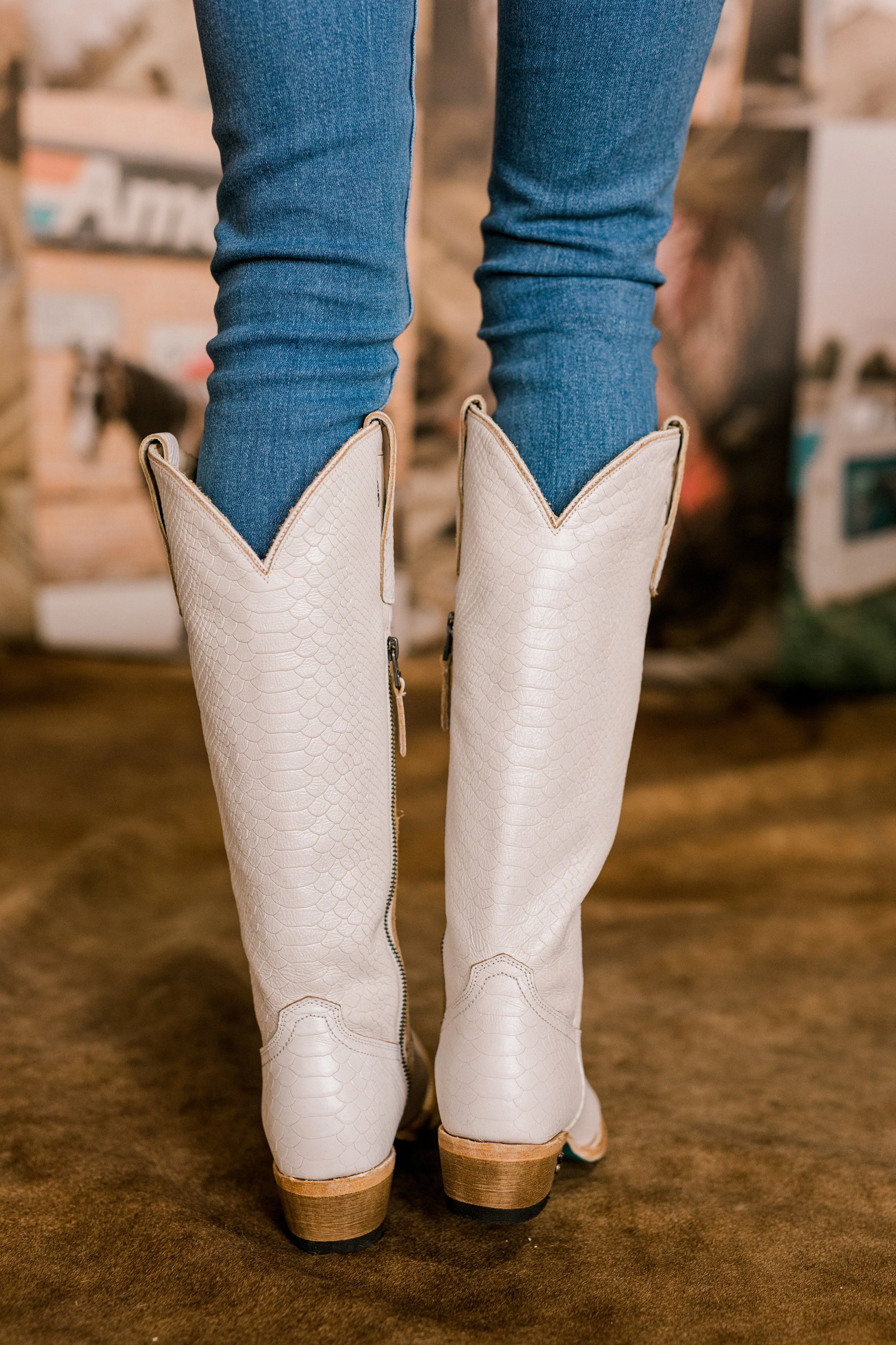 Lane Plain Jane Tall Boots [Ivory Viper] ✙ON SALE NOW✙