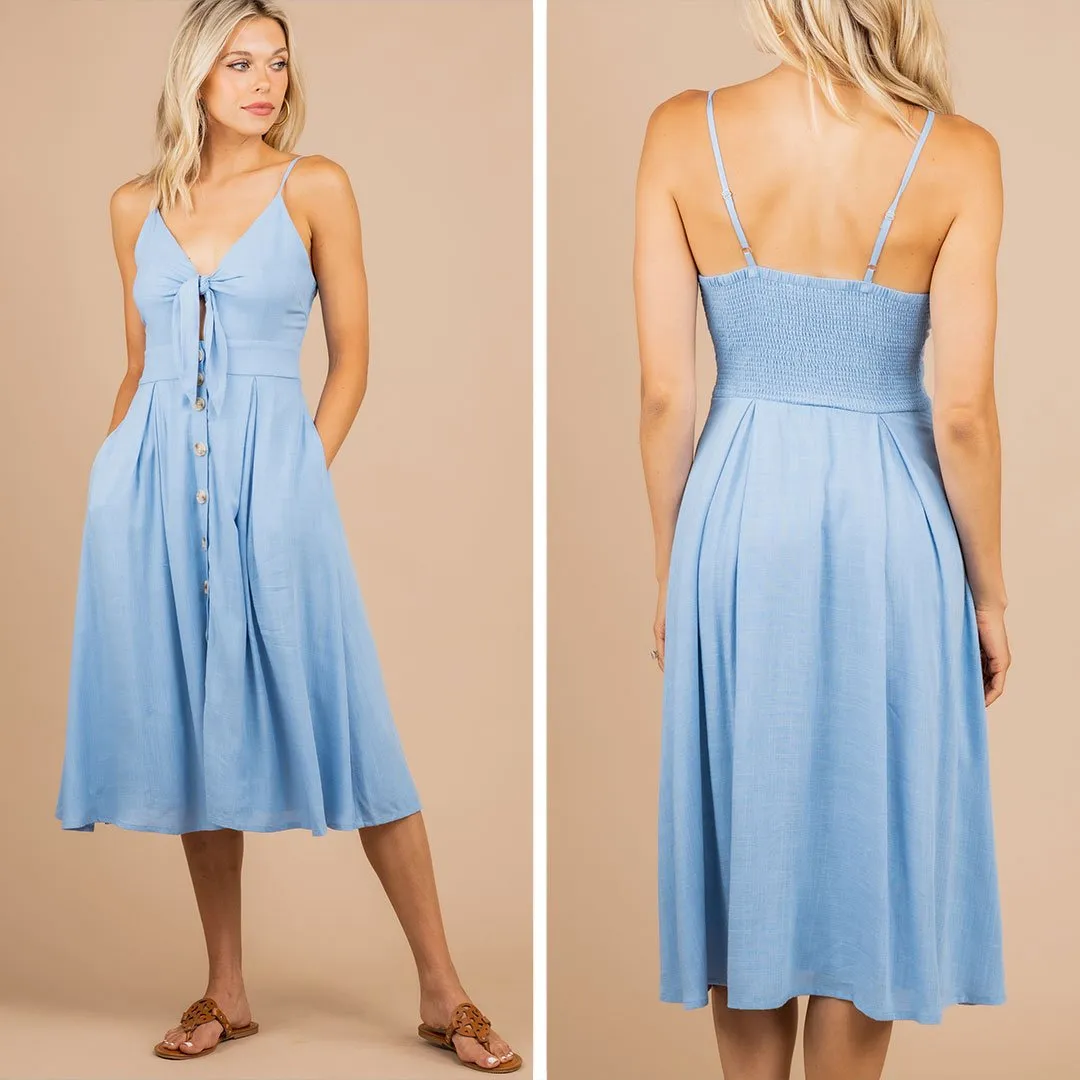 Let's Have Fun Denim Blue Midi Dress