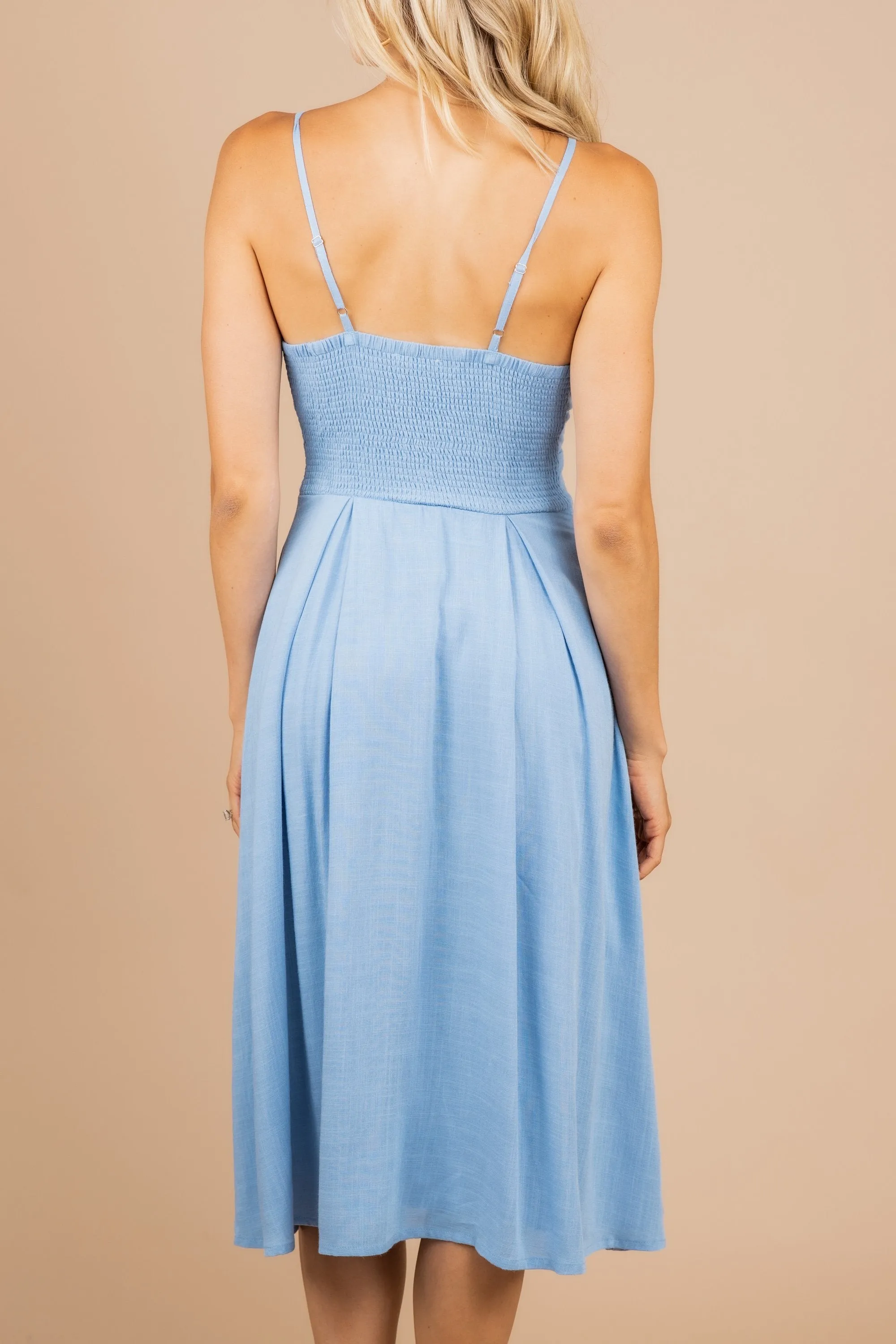 Let's Have Fun Denim Blue Midi Dress