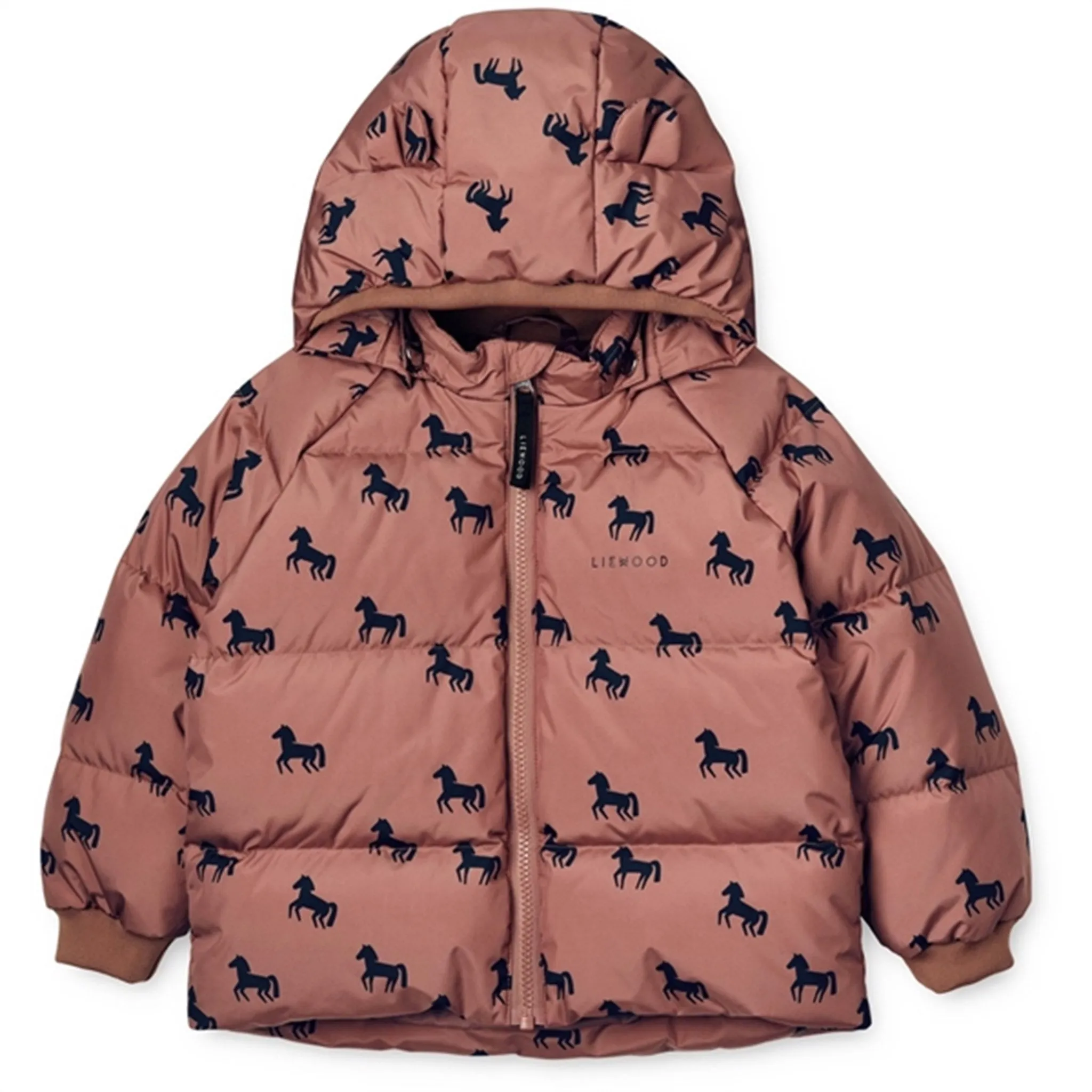 Liewood Polle Puffer Jacket Horses Dark Rosetta