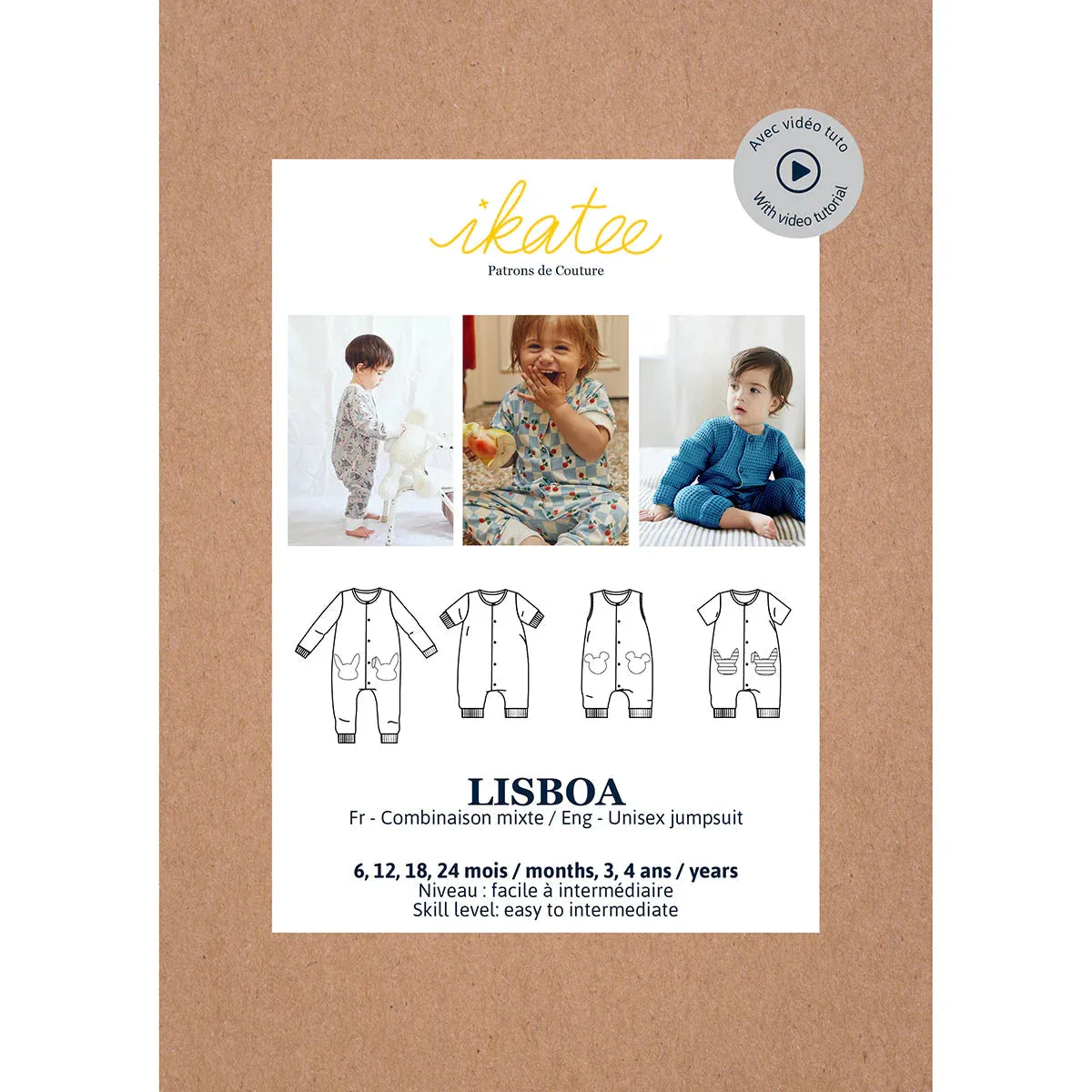 Lisboa Jumpsuit/Playsuit - Baby - Sewing Pattern | Ikatee