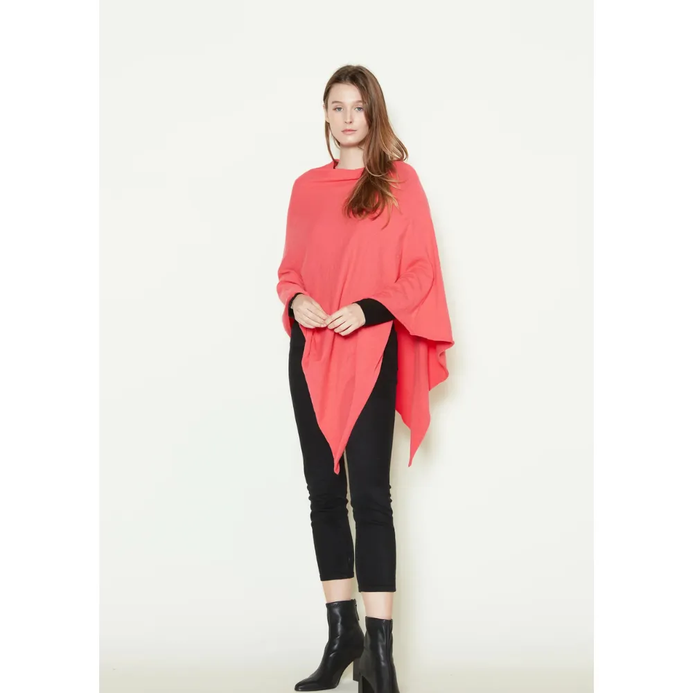 Look by M Basic Triangle Poncho Coral (Women's)