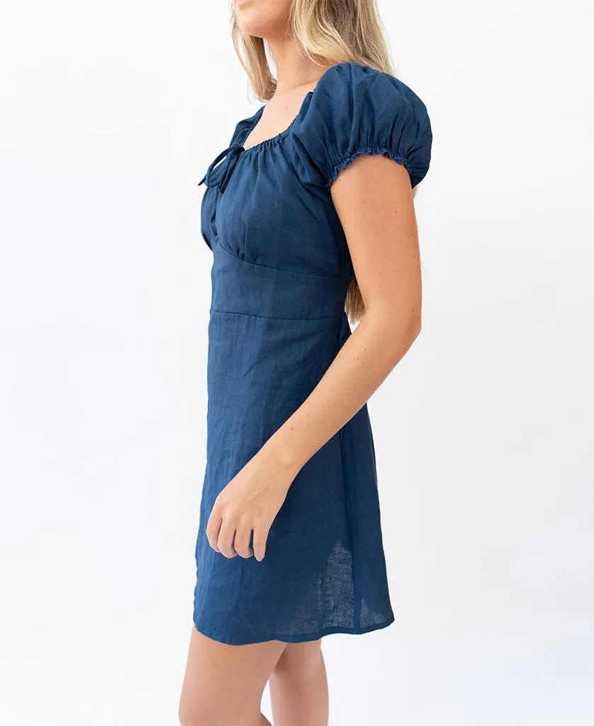 Melissa Dress | Navy Linen