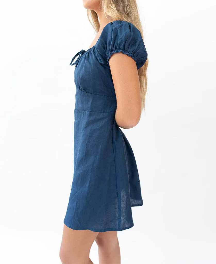 Melissa Dress | Navy Linen