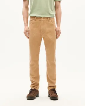 Men's 5 Pockets Corduroy Pants Beige