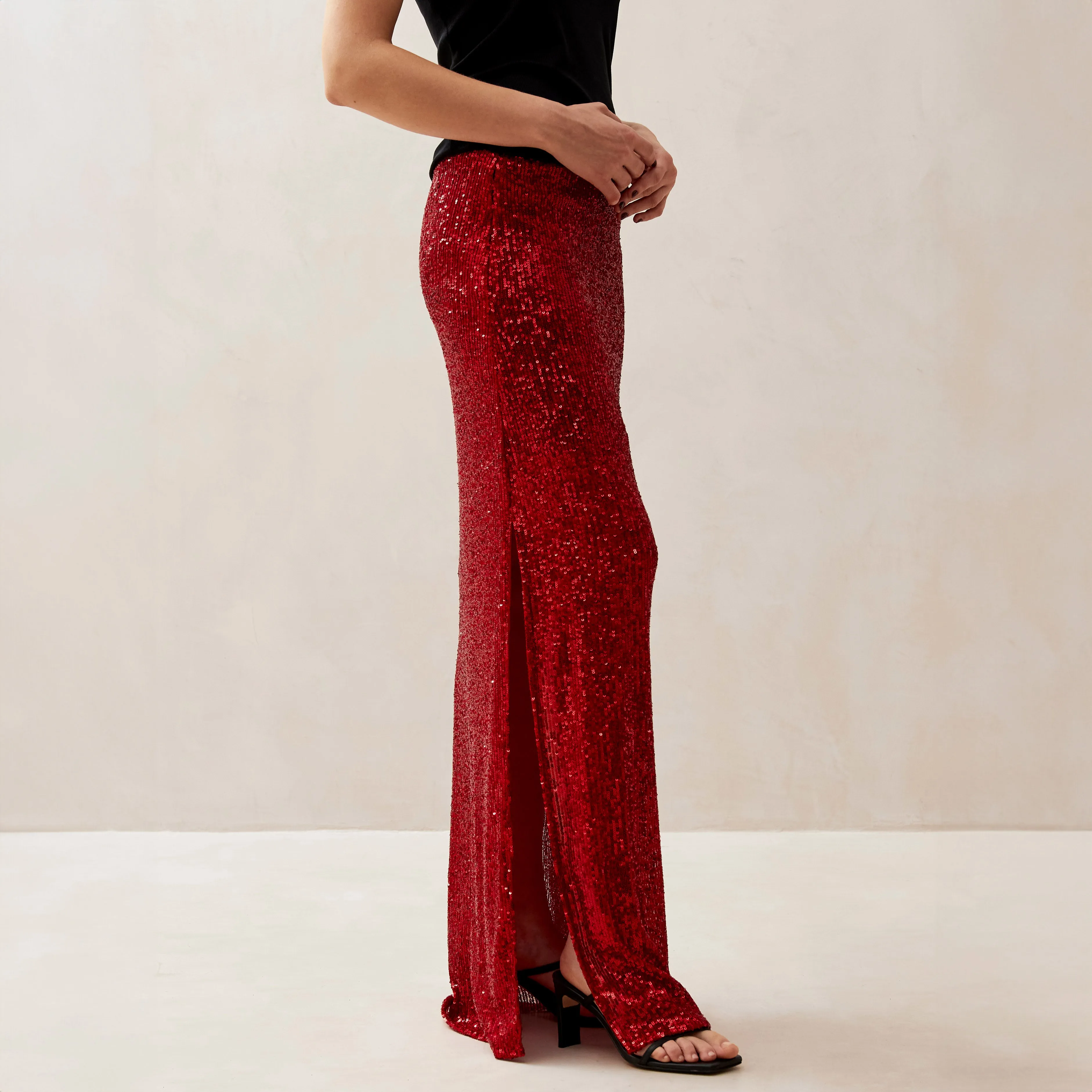 Misi Shimmer Red Skirt