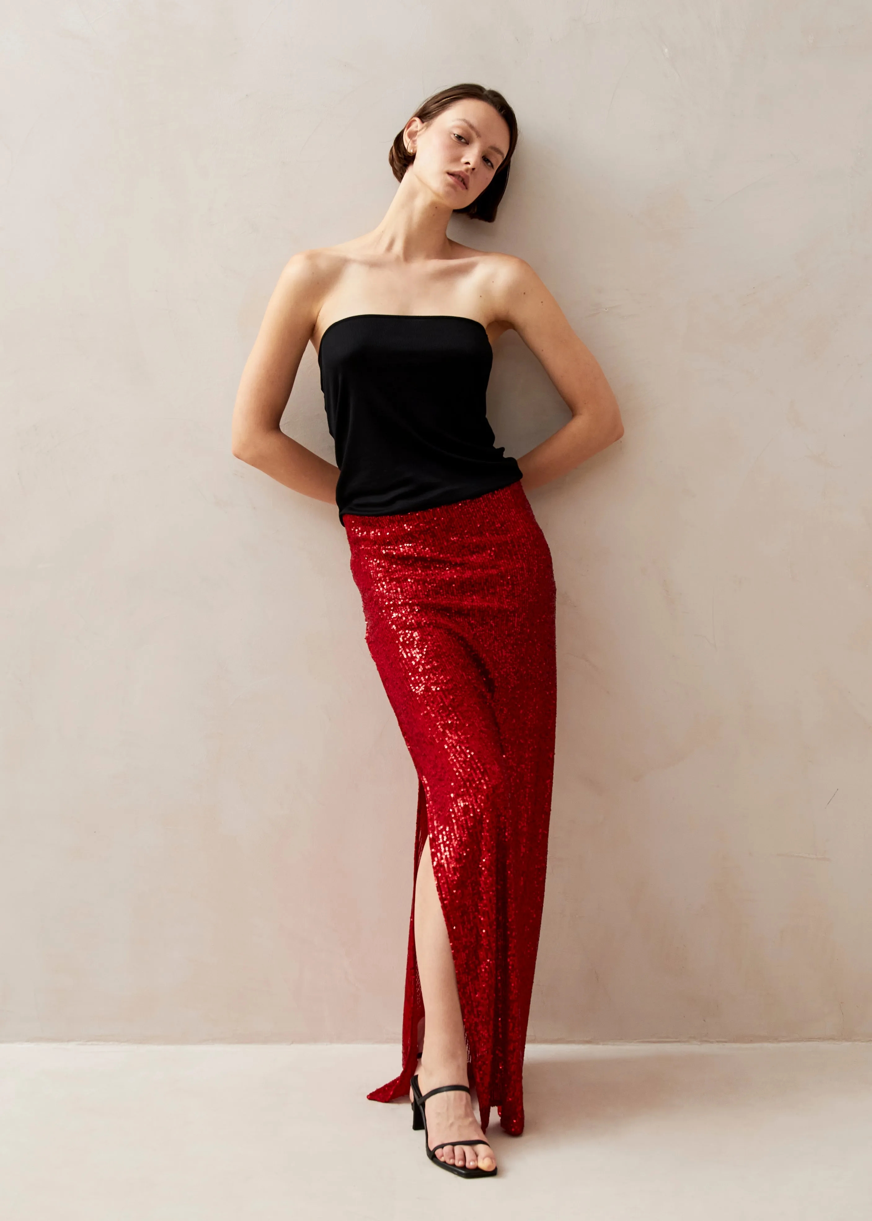 Misi Shimmer Red Skirt