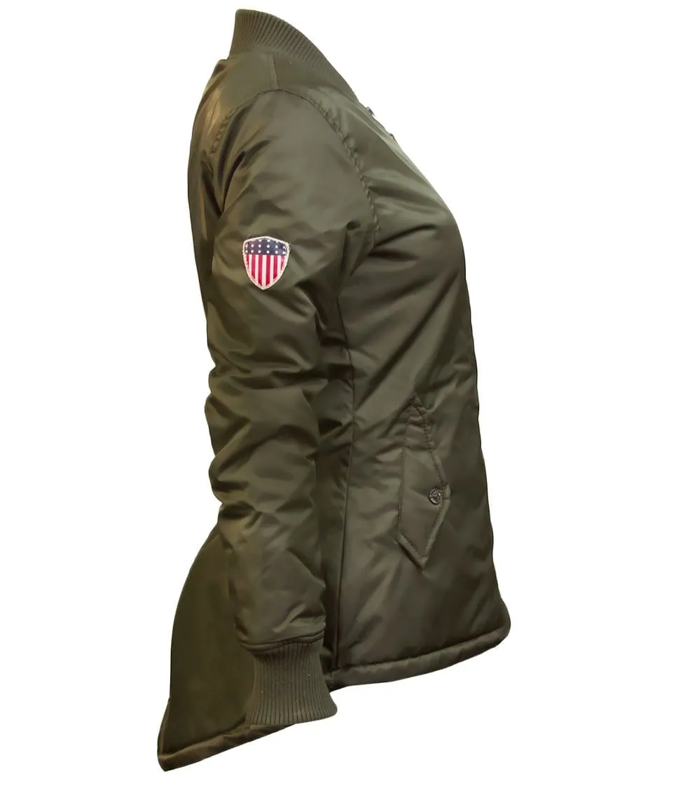 MISS TOP GUN® WOMEN'S LONGLINE BOMBER JACKET