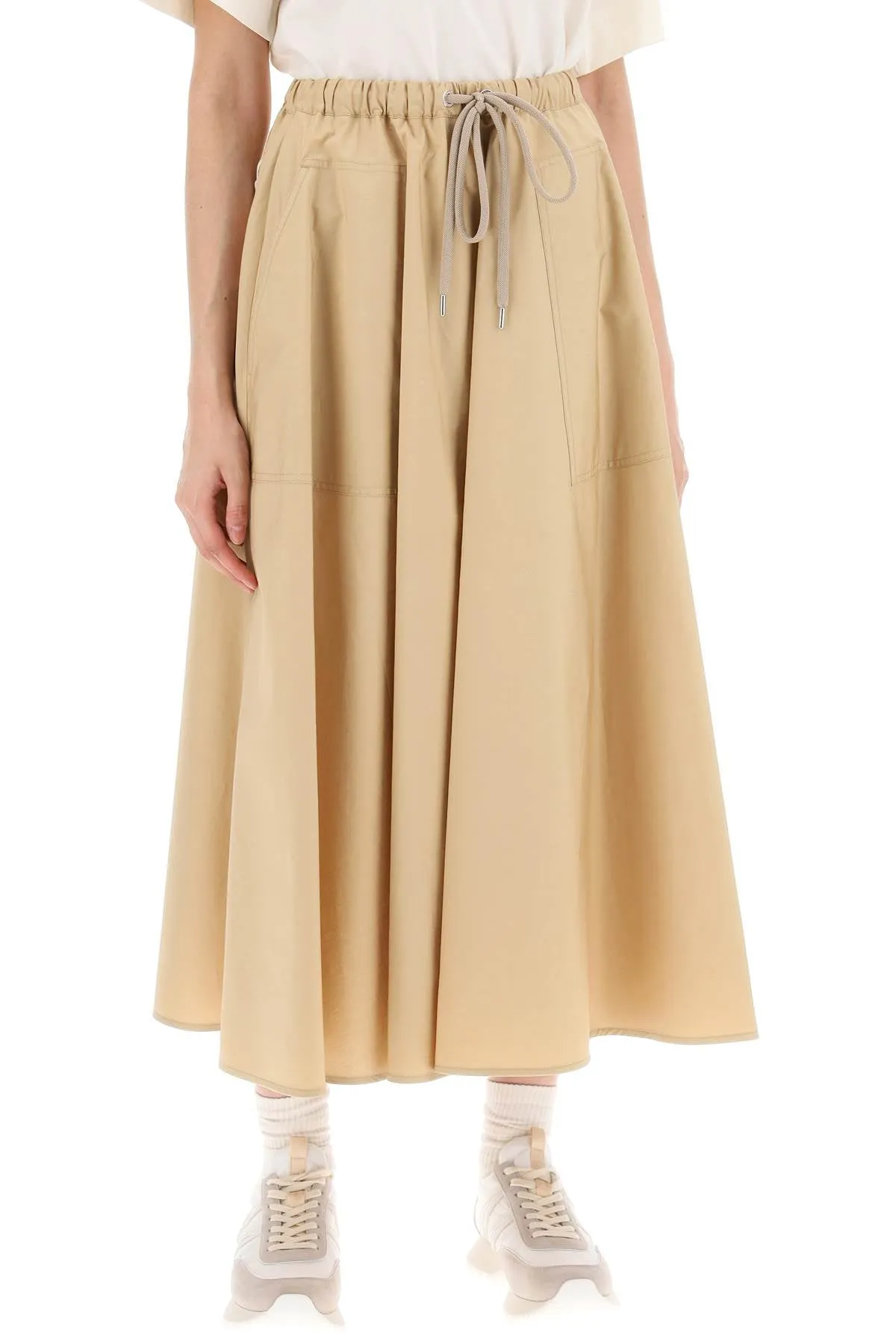 Moncler Midi Poplin Skirt In (Size - 42)