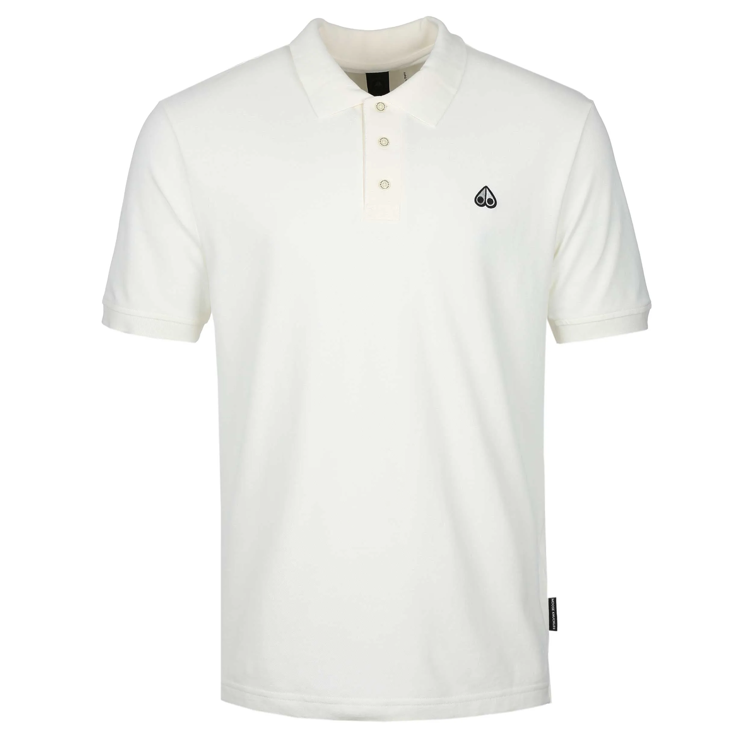 Moose Knuckles Pique Polo Shirt in Plaster Off White