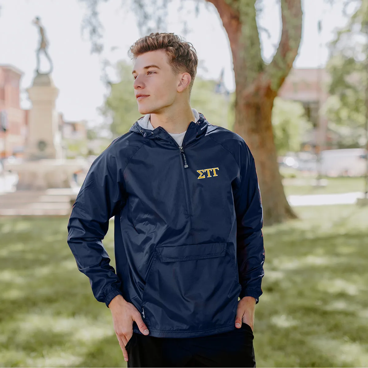 New! Sig Tau Classic 1/4 Zip Rain Jacket