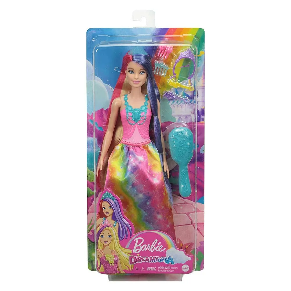 Original 7 in 1 Barbie Dreamtopia Princess Doll with Extra-Long Two-Tone Fantasy Hair & Styling Accessories