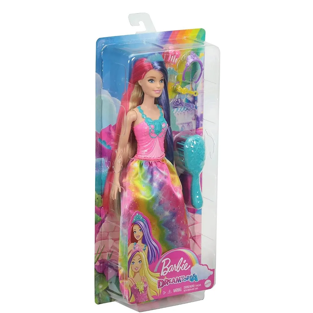 Original 7 in 1 Barbie Dreamtopia Princess Doll with Extra-Long Two-Tone Fantasy Hair & Styling Accessories