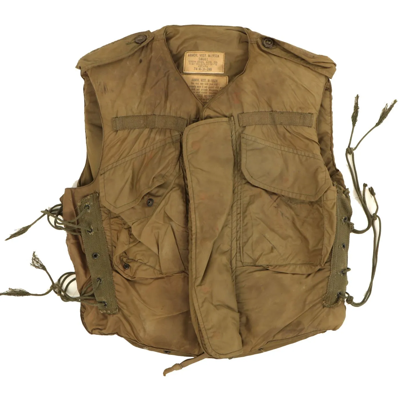 Original U.S. Vietnam War M-1952A Flak Body Armor Vest by Stein Bros - Dated May 1953