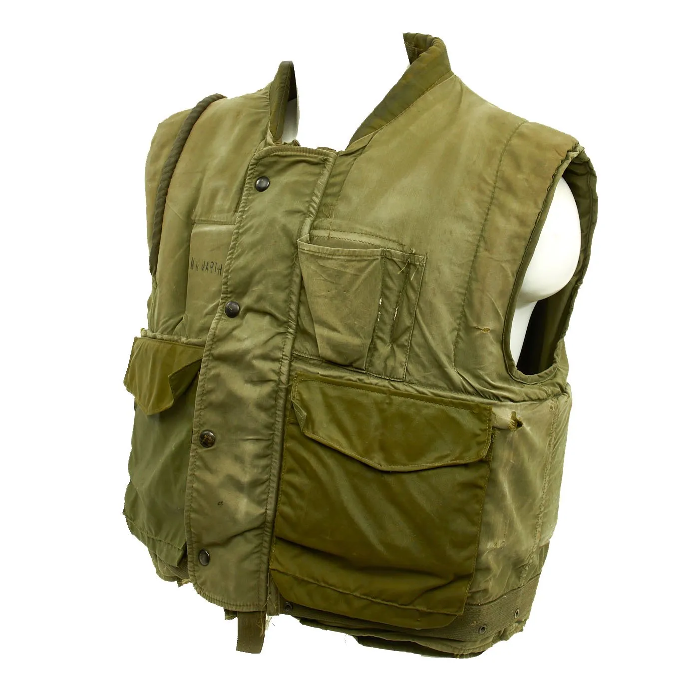 Original U.S. Vietnam War U.S.M.C. M-1955 Flak Body Armor Protective Vest - Size Large