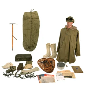 Original U.S. WWII 10th Mountain Division Mountaineering  Uniform and Equipment Set with Ice Axe