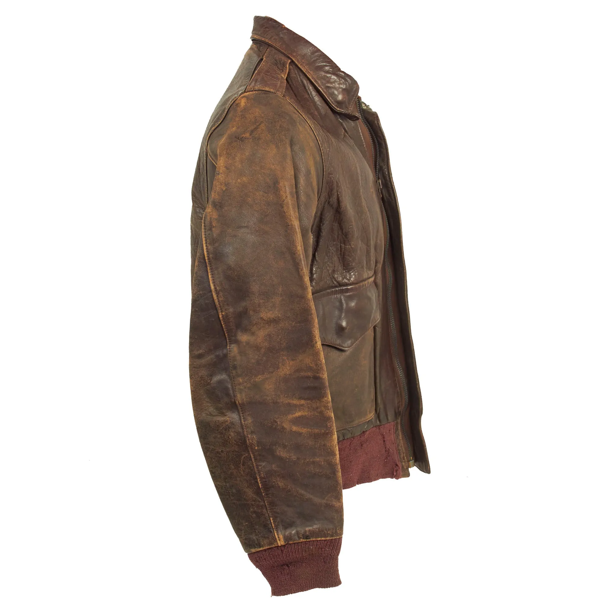 Original U.S. WWII 2nd Air Force Painted A-2 Leather Flight Jacket - 358th Bombardment Squadron, 303rd Bombardment Group