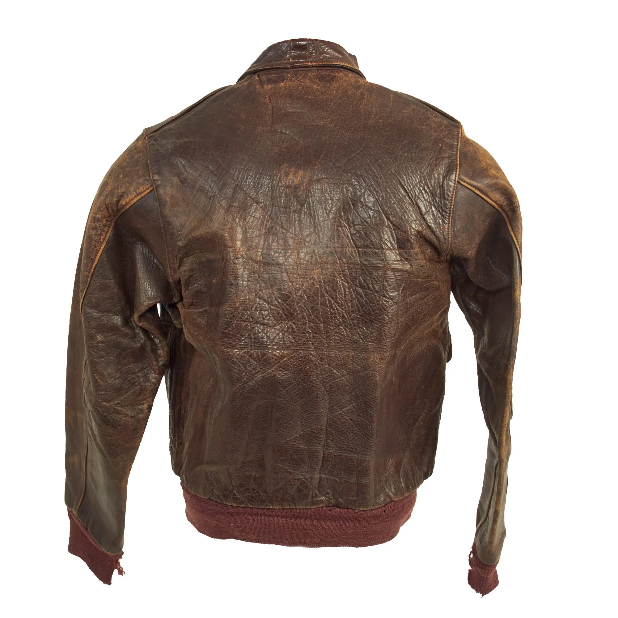 Original U.S. WWII 2nd Air Force Painted A-2 Leather Flight Jacket - 358th Bombardment Squadron, 303rd Bombardment Group